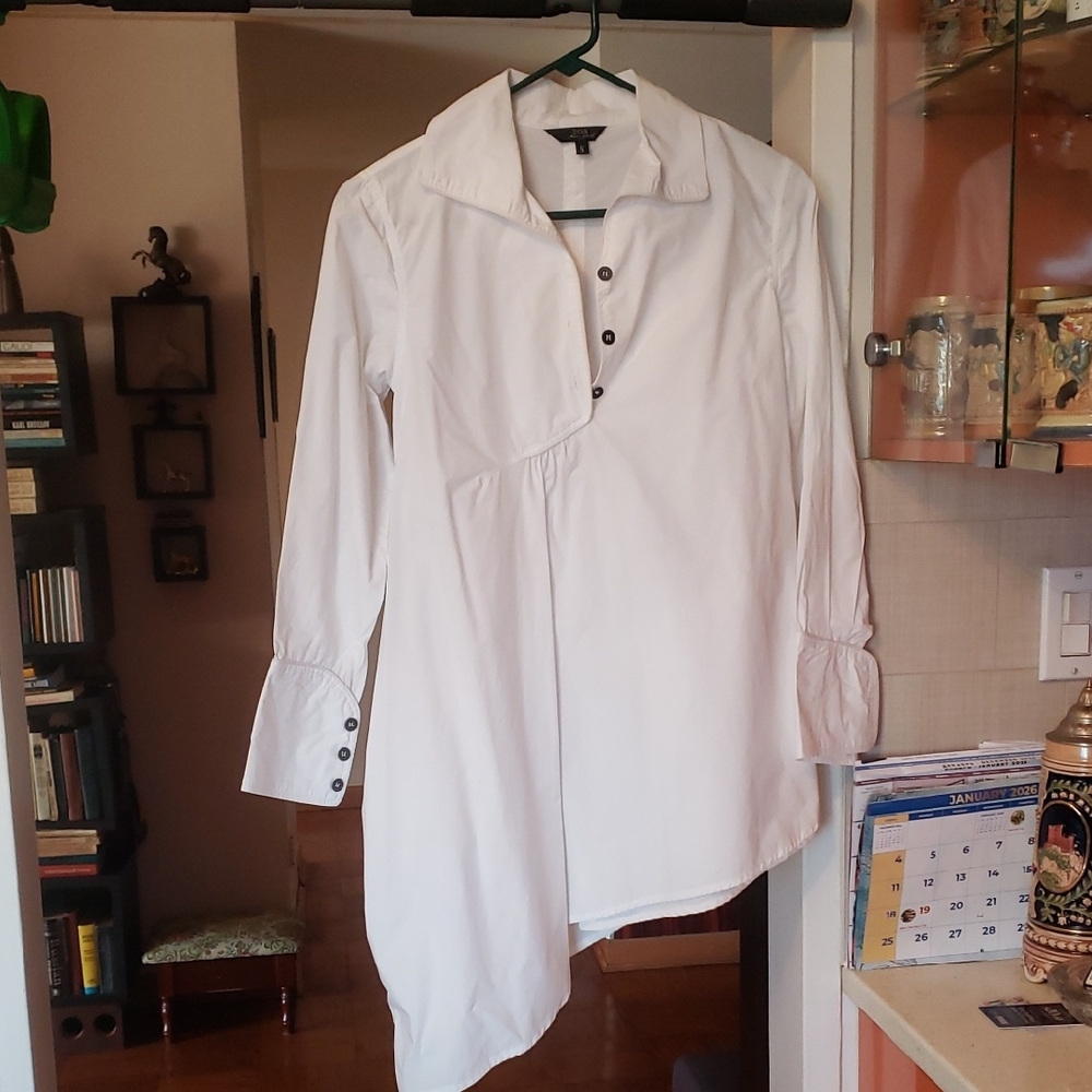 Elegant White Asymmetrical Blouse